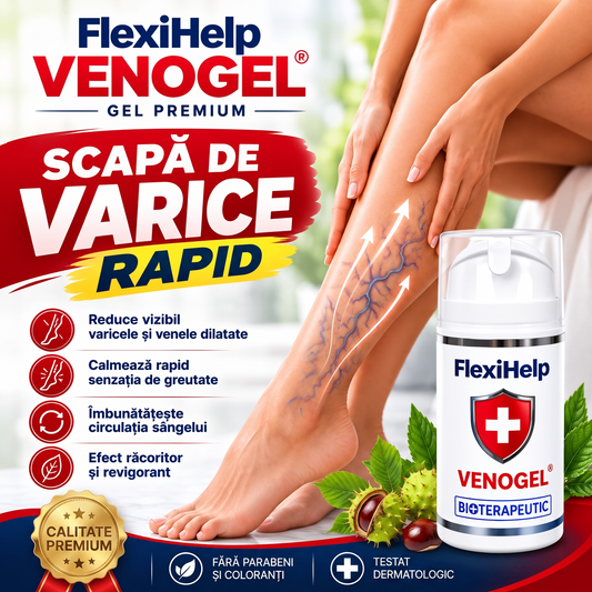 FlexiHelp VENOGEL - Varice, Picioare umflate, Vânătăi